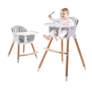 IKARE Wooden Natural Baby High Chair