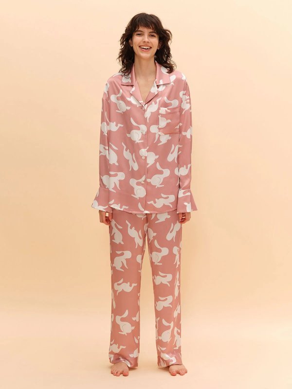 SILKINC White Rabbit Silk Pyjamas Set