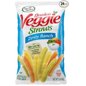 Sensible Portions Garden Veggie Straws, Zesty Ranch, 1 Ounce (Pack of 24)