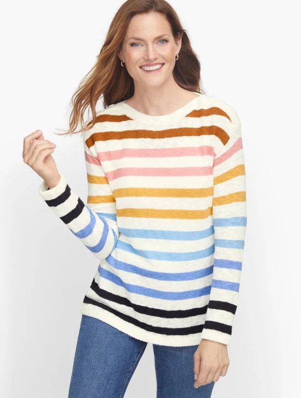 Slub Cotton Stripe Sweater