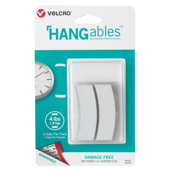 HANGables Removable Wall Fasteners 2-1/2 in. Curves (4-Count)