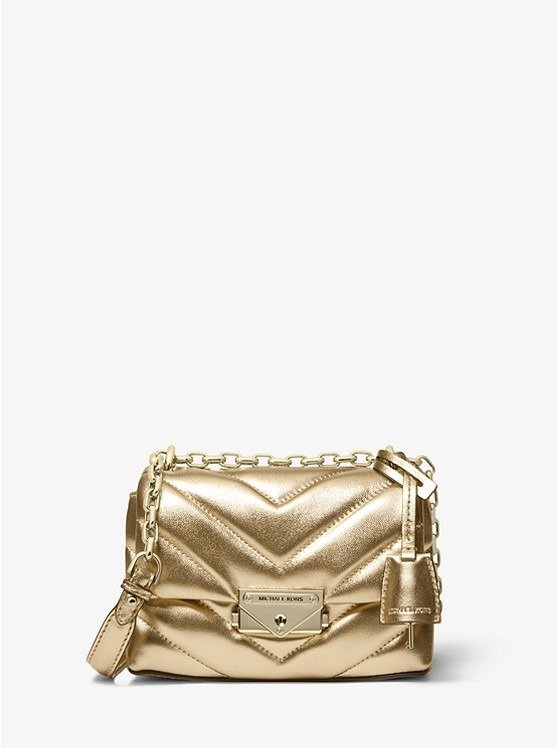 Cece Extra-Small Quilted Metallic Leather Crossbody Bag