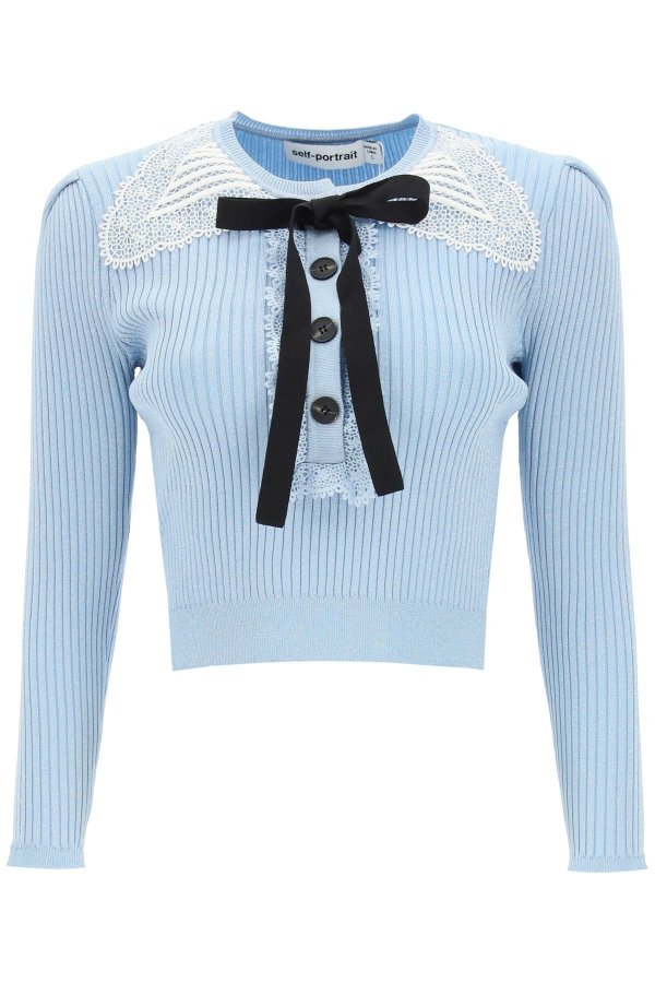 lurex knit jumper with bow
