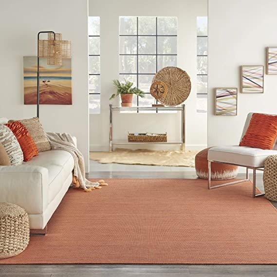 Positano Flat-Weave Indoor/Outdoor Terracotta 5' x 7' Area Rug , 5' x 7'