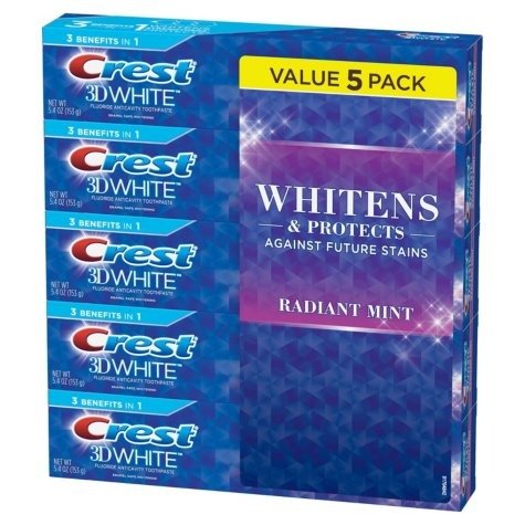 Sam's Club -3D White Toothpaste, Radiant Mint (5.4 oz., 5 pk.)