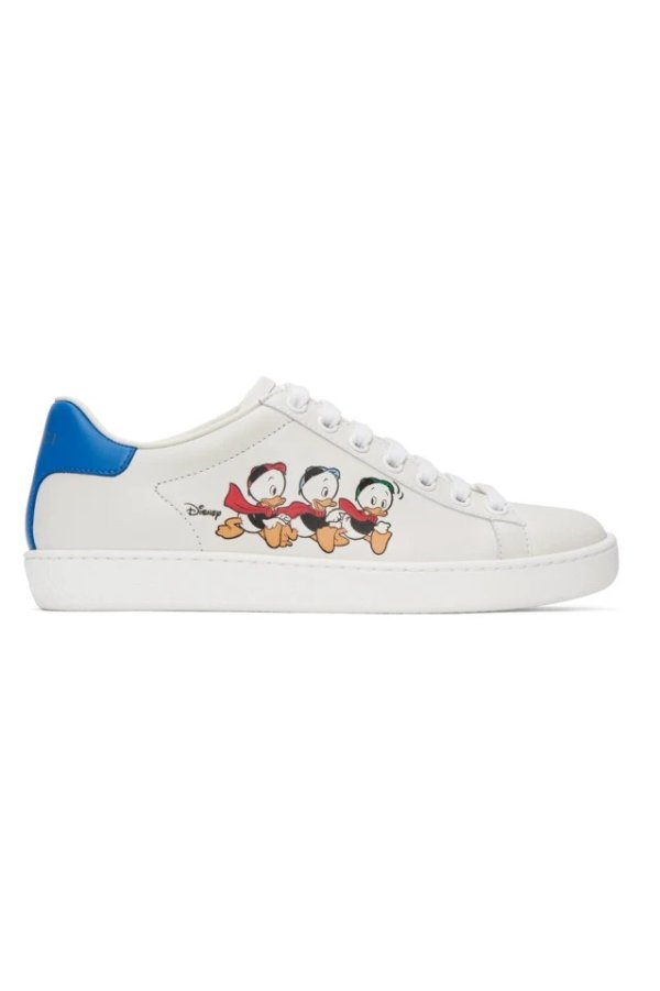 White & Blue Disney Edition Donald Duck Ace Sneakers