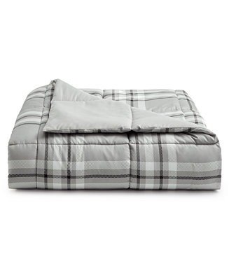 Essentials by Martha Stewart Collection Reversible Plaid Full/Queen Comforter, Created for Macy's