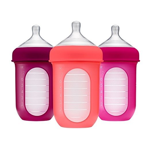NURSH Silicone Pouch Bottle 8oz 3pk - Pink Multi