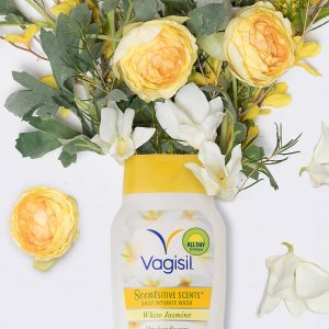 Vagisil Scentsitive Scents Plus Daily Feminine Intimate Vaginal Wash, White Jasmine, 12 Fluid Ounce