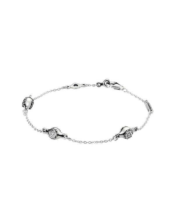 Silver Modern LovePods CZ bracelet