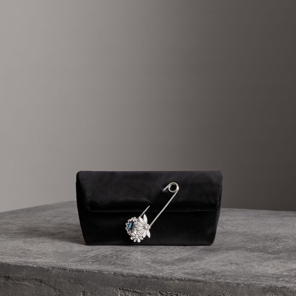 The Small Pin Clutch in Velvet