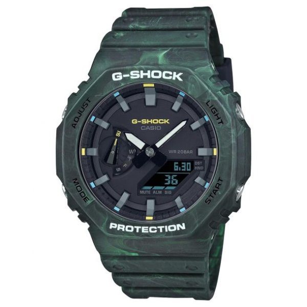Casio G-Shock Mystic Forest Green and Yellow Resin Limited Edition Watch GA2100FR-3A