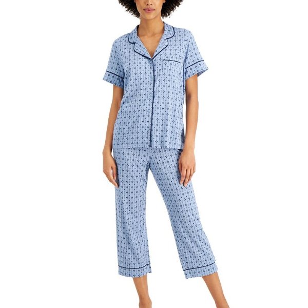 Printed Cropped Pajama Pants Set, Created for Macy's