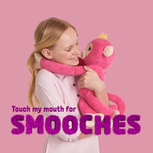 Fingerlings HUGS - Bella (Pink) - Advanced Interactive Plush Baby Monkey Pet - by WowWee