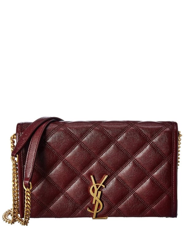 Becky Quilted Leather Wallet On Chain