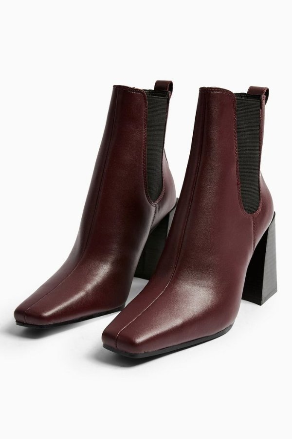 HARBOUR Burgundy Leather Chelsea Boots