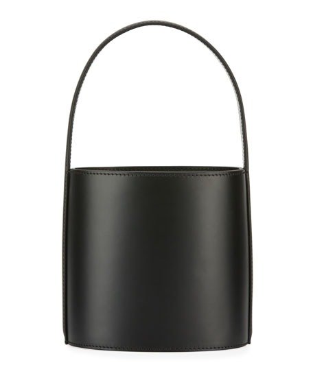 Bissett Smooth Leather Top-Handle Bucket Bag - Black