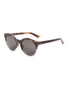 J6A/NR Sideral1 Tortoiseshell-Like & Silver-Tone Cat Eye Sunglasses