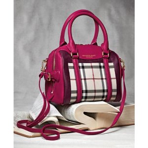Burberry Prorsum Leather-Trim Handbag, Tulip Pink/Purple