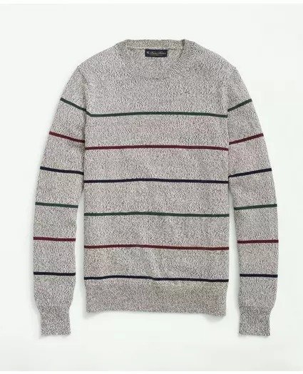 Supima® Cotton Crewneck Striped Sweater