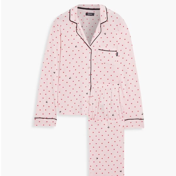 Printed jersey pajama set