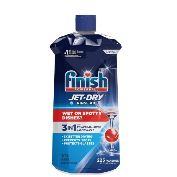 Finish Jet-Dry Liquid Rinse Aid, Dishwasher Rinse and Drying Agent, 23 fl oz