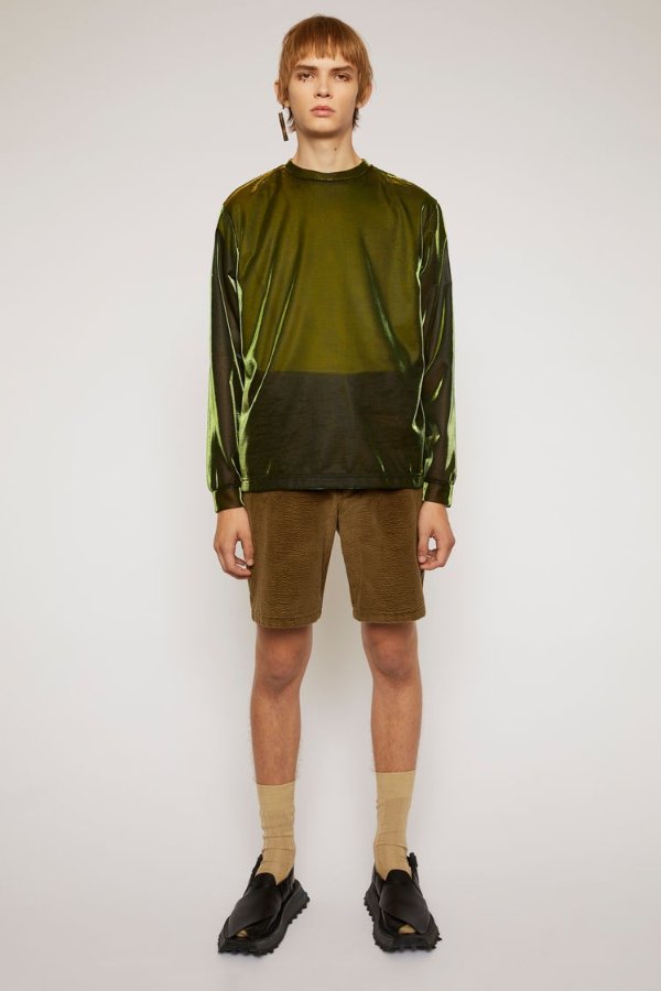 Corduroy shorts Olive green