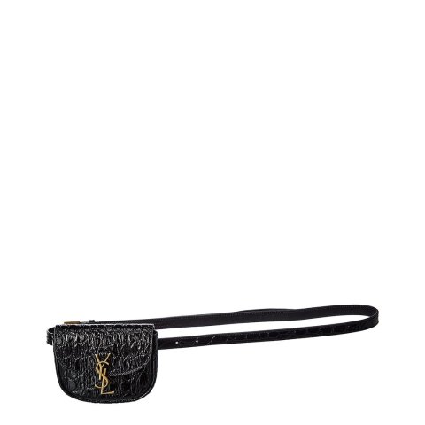 Saint LaurentKaia Croc-Embossed Leather Belt Bag