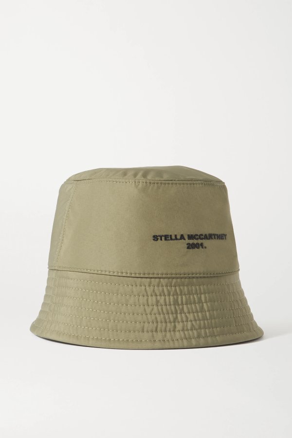 Reversible embroidered ECONYL bucket hat