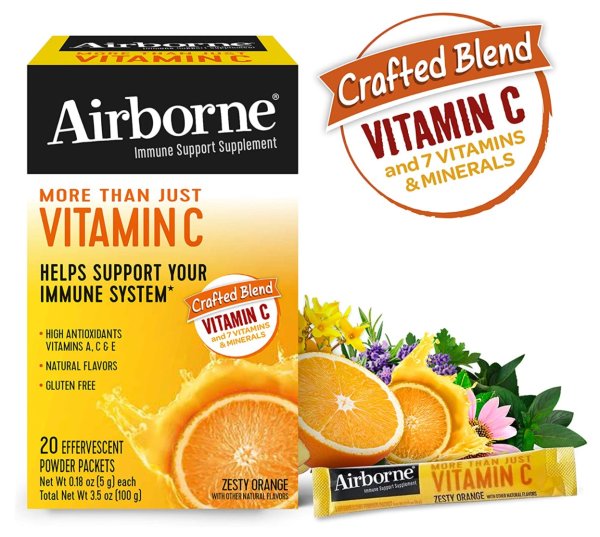 Airborne 维生素C冲泡粉橘子味 20包 提高免疫力