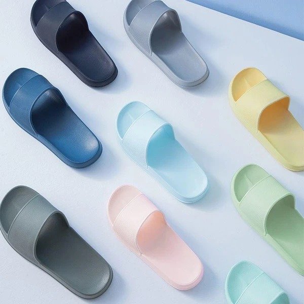 Open Toe House Slippers with Flexible EVA Soles - Quick-dry & Non-slip