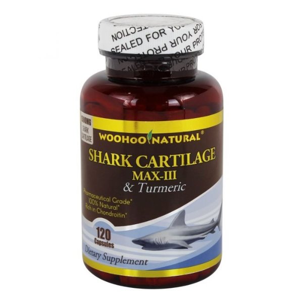 WooHoo Natural 100% Natural Shark Cartilage MAX-III + Tumeric 120 Capsules