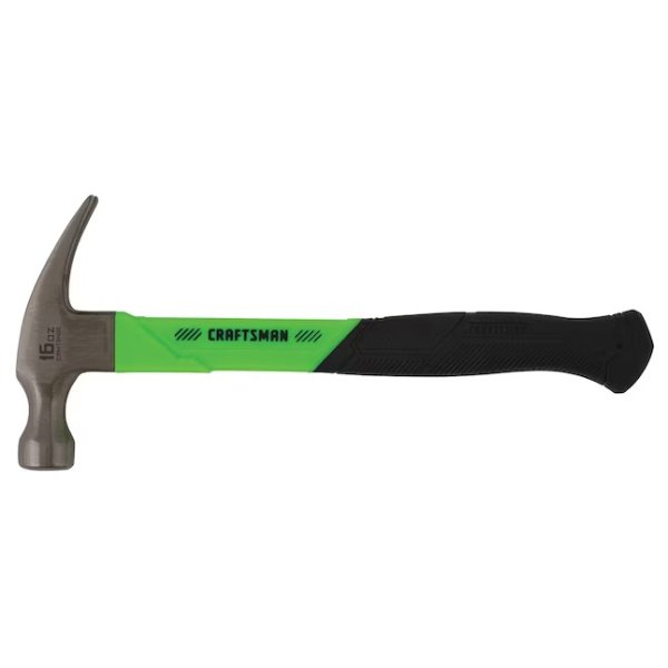 16-oz Smooth Face Steel Head Fiberglass Claw Hammer