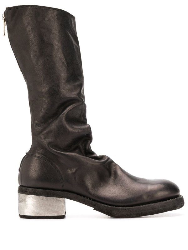metallic heel boots