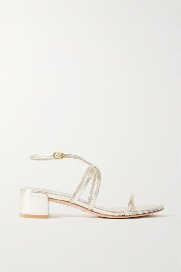 BarelyThere metallic leather sandals