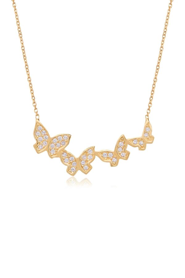 14K Gold Plated Butterflies Necklace