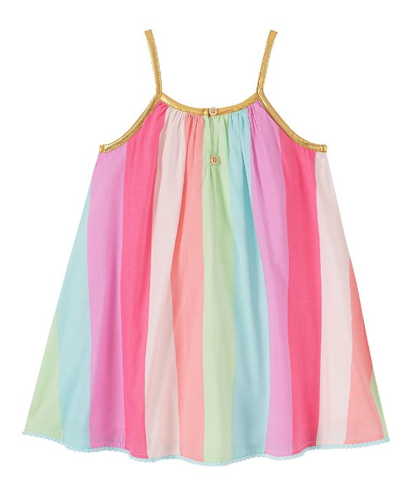 Pink Rainbow Stripe Sleeveless Dress - Infant, Toddler & Girls