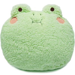 Frog Plush Pillow, Super Soft Frog Stuffed Animal, Adorable Plush Frog Cuddle Cushion Pillow for Kids