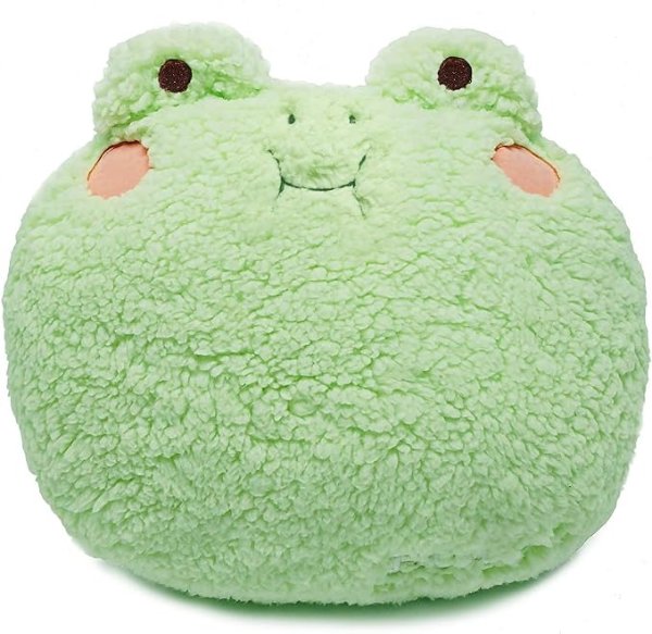 Frog Plush Pillow, Super Soft Frog Stuffed Animal, Adorable Plush Frog Cuddle Cushion Pillow for Kids
