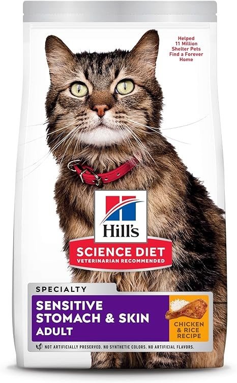 's Science Diet Dry Cat Food, Adult, Sensitive Stomach & Skin