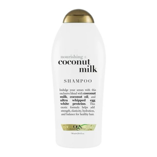 OGX Nourishing + Coconut Milk Moisturizing Daily Shampoo for Strong & Healthy Hair with Egg White Protein, 25.4 fl oz