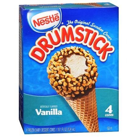 Drumstick 香草口味冰淇淋甜筒 4只