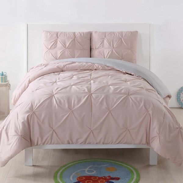 Anytime Pleated Blush Twin XL Comforter Set-CS2013BGTX-1500 - The Home Depot