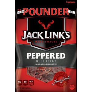 Jack Link's Meat Snacks Beef Jerky, Peppered, 16 Ounce