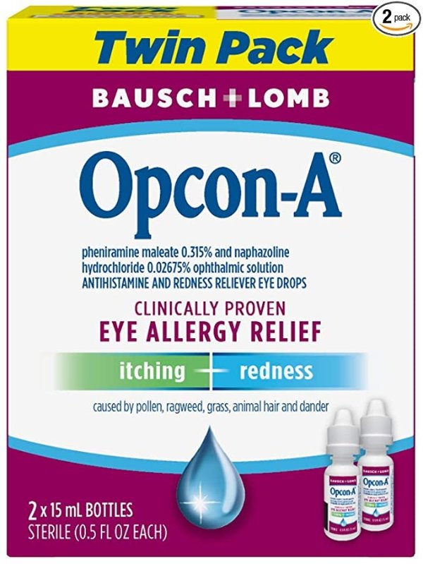 Bausch & Lomb 抗过敏眼药水15mL 2瓶