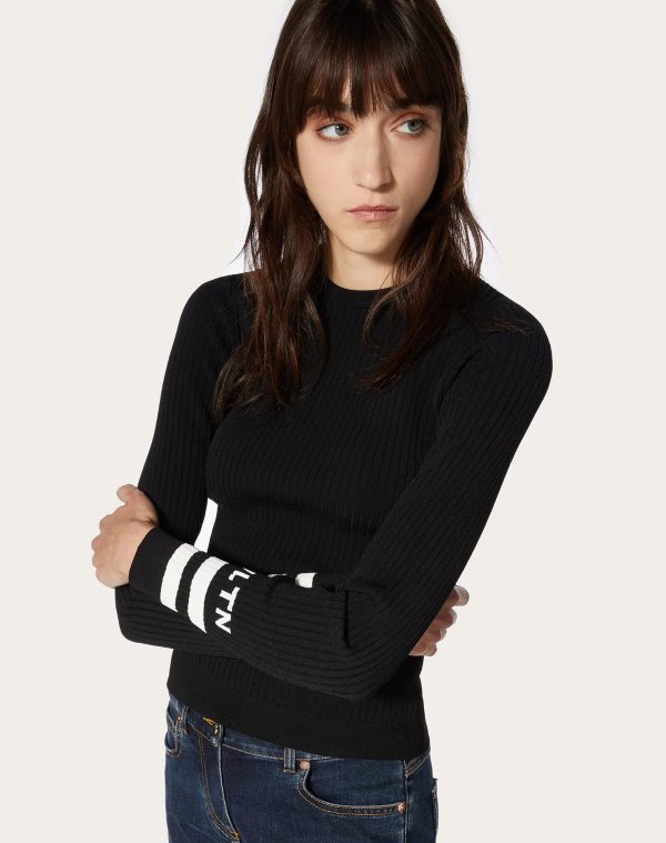 VLTN Stretch-Viscose Sweater for Woman | Valentino Online Boutique