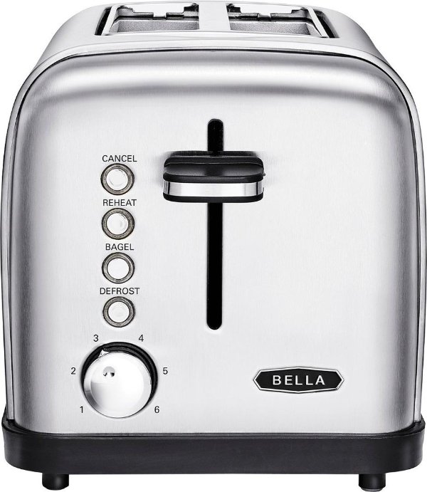 Bella Classics 2-Slice Wide-Slot Toaster Stainless Steel