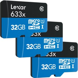 Lexar UHS-I 633X 32GB microSDHC记忆卡 3张套装+价值$30 Vudu影音下载卷+3个月 Rhapsody