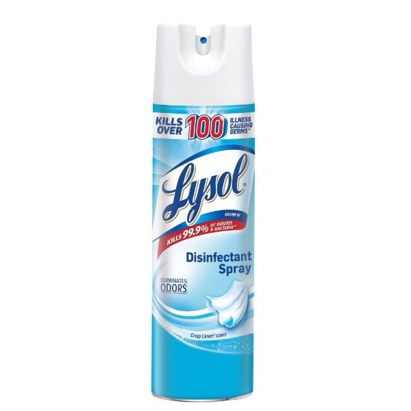 Lysol, Disinfectant Spray 19oz, Clear, Crisp Linen, 19 Ounce