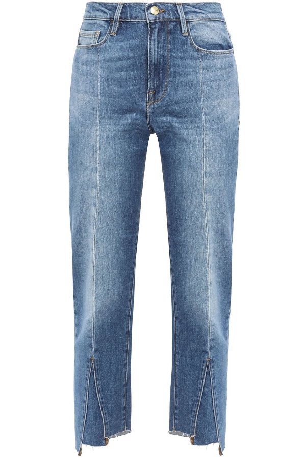 Le Nouveau Straight cropped paneled high-rise straight-leg jeans